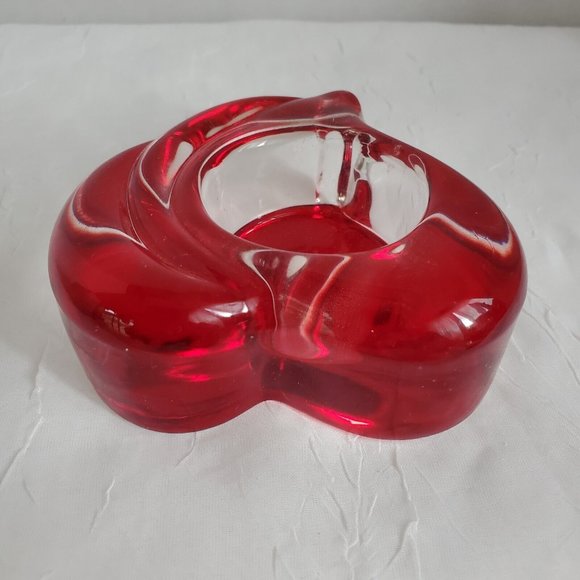 PartyLite Red Glass Heart Tealight Candle Holder Retired P8811 - Picture 4 of 12